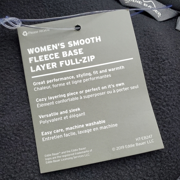 𝅺Eddie Bauer Large black women's  Full-Zip Microfleece Jacket - Picture 10 of 13